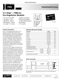 Datasheet V048F160T019 manufacturer Vicor